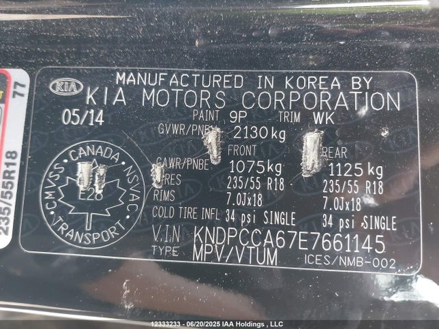 KNDPCCA67E7661145 KIA dohc t-gdi