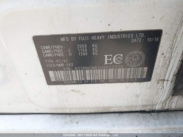 4S3BNCN65H3032316 Subaru c0