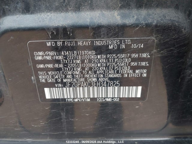 JF2GPAKC3EH347825 Subaru 2.0l na