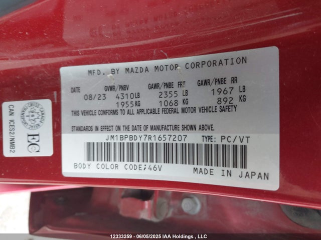 JM1BPBDY7R1657207 Mazda py turbo