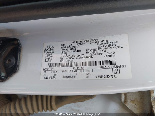 Ford 5.0l 4v 2020 1FTFW1E56LKD20807 Image 9