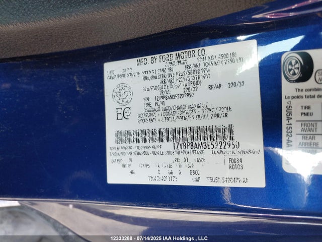 1ZVBP8AM3E5222950 Ford 2014