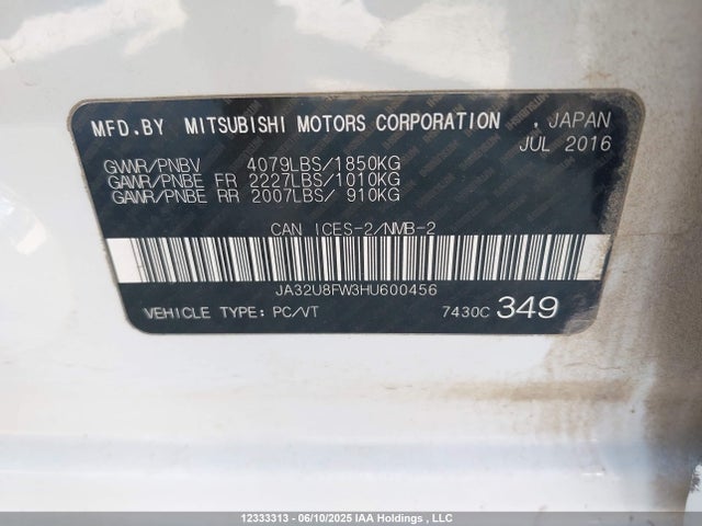 JA32U8FW3HU600456 Mitsubishi 2.4 dohc mivec
