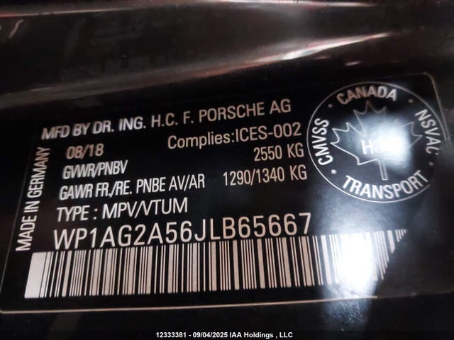 Porsche Macan 2018 WP1AG2A56JLB65667 Image 9