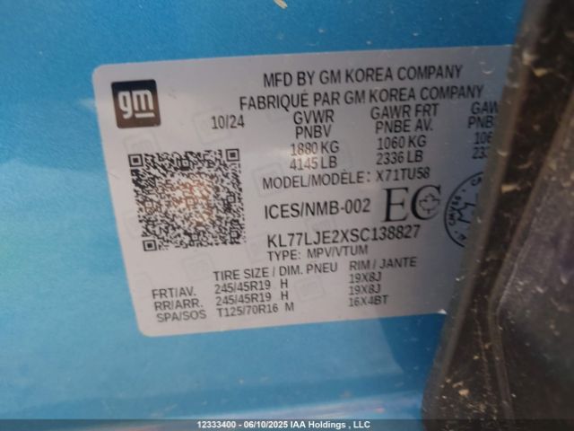 KL77LJE2XSC138827 Chevrolet lih