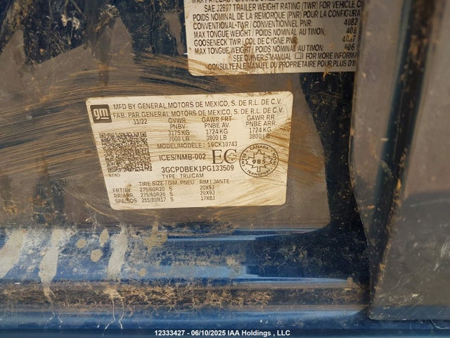 3GCPDBEK1PG133509 Chevrolet l3b
