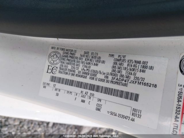 3FADP4TJXFM165218 Ford Fiesta