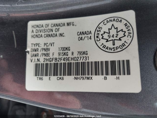 2HGFB2F49EH027731 Honda Civic Lx