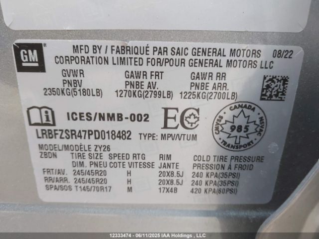 LRBFZSR47PD018482 Buick lsy