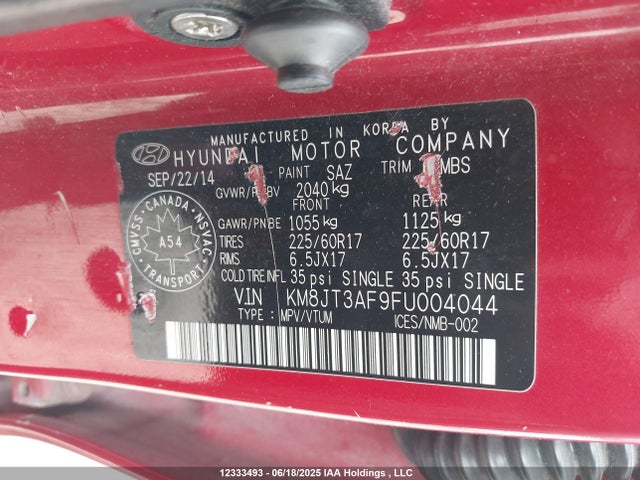 KM8JT3AF9FU004044 Hyundai dohc gdi nu