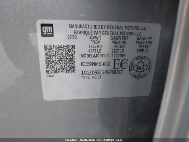 1G1ZD5ST3PF250767 Chevrolet lfv