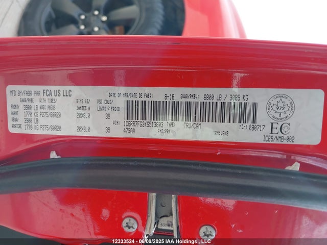 1C6RR7FG3KS513803 RAM 2019