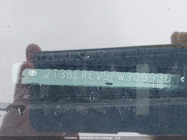 Toyota 2ar-fe 2015 2T3BFREV5FW309936 Image 9