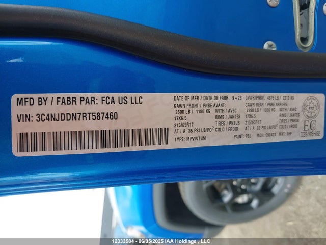 3C4NJDDN7RT587460 Jeep Compass Trailhawk