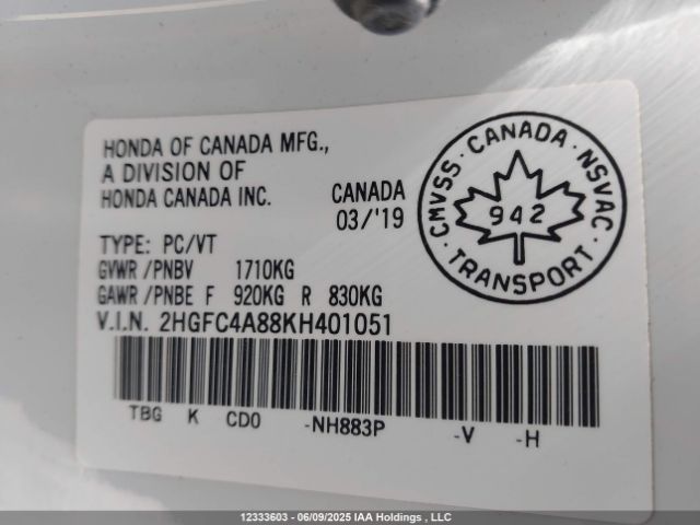 2HGFC4A88KH401051 Honda k20c2