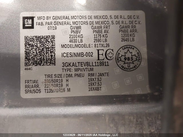 3GKALTEV8LL118911 GMC lyx