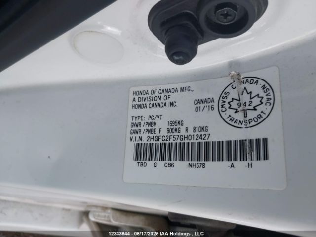 2HGFC2F57GH012427 Honda k20c2