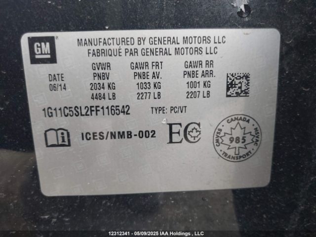 1G11C5SL2FF116542 Chevrolet MALIBU 1LT