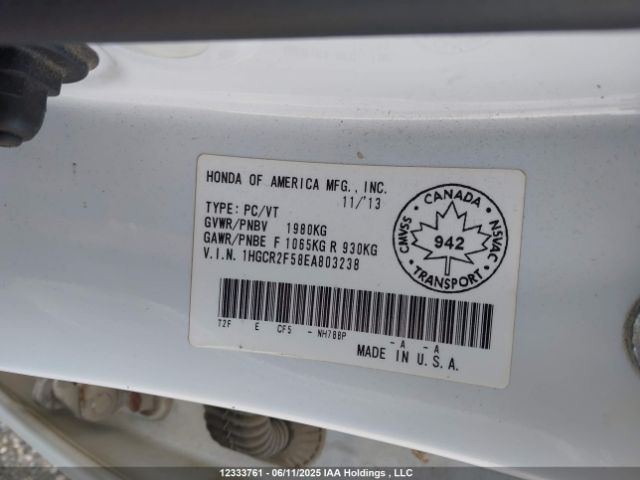 1HGCR2F58EA803238 Honda k24w1