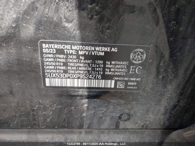 5UX53DP0XP9S24276 BMW X3