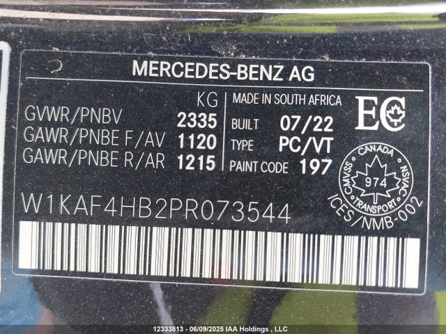 W1KAF4HB2PR073544 Mercedes-Benz m254