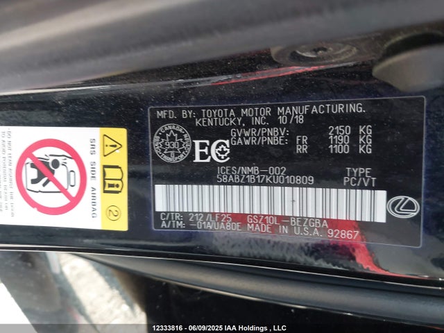 58ABZ1B17KU010809 Lexus 2gr-fks