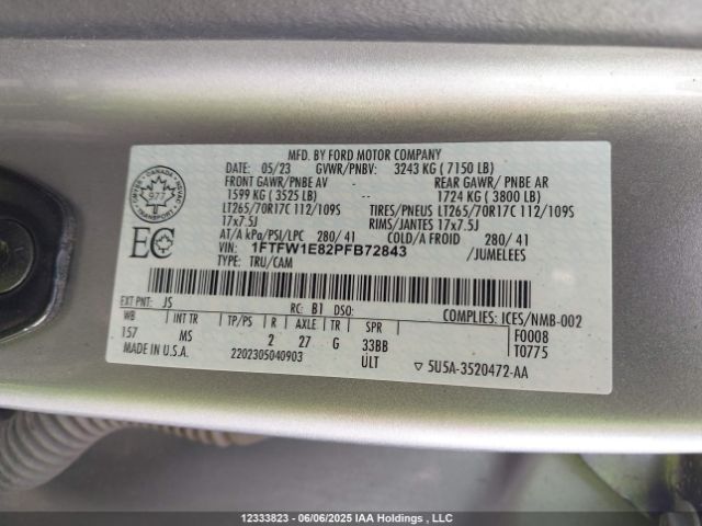 1FTFW1E82PFB72843 Ford gtdi