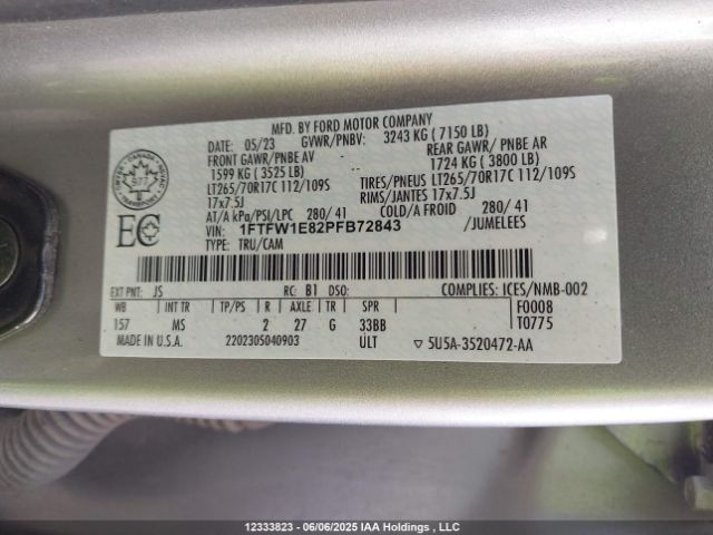 1FTFW1E82PFB72843 Ford gtdi