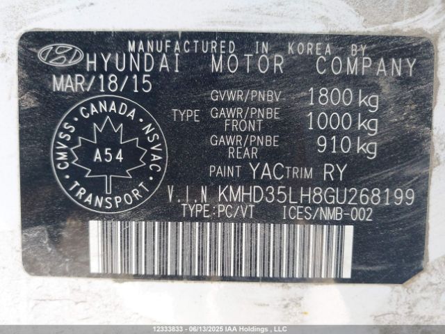KMHD35LH8GU268199 Hyundai dohc gdi nu