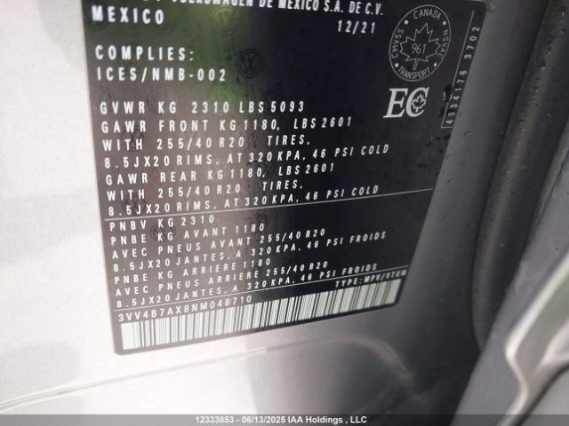 3VV4B7AX8NM048710 Volkswagen Tiguan