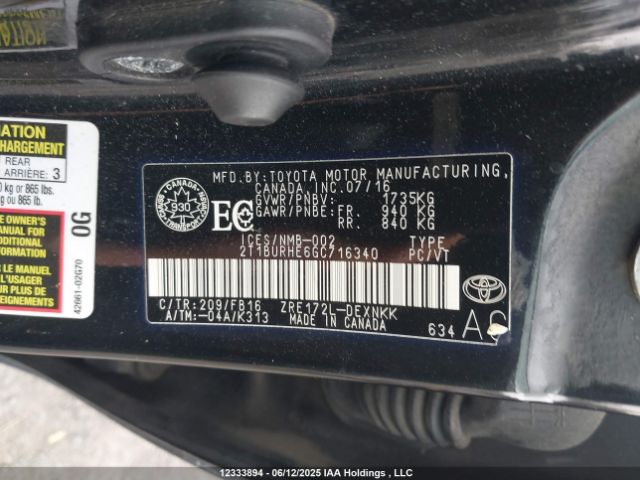 2T1BURHE6GC716340 Toyota 2zr-fe