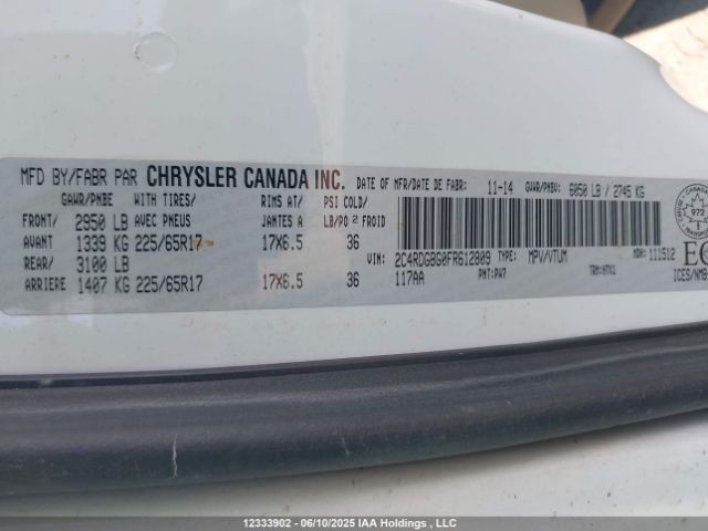 2C4RDGBG0FR612809 Dodge Grand Caravan Se/sxt