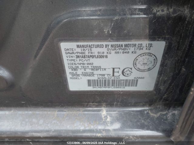 3N1AB7AP0FL690916 Nissan Sentra