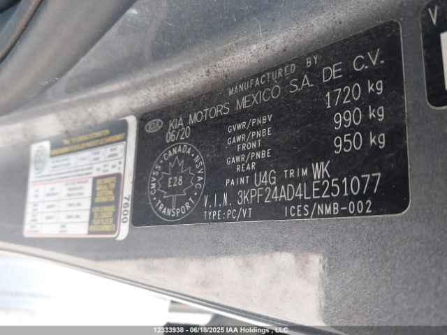 3KPF24AD4LE251077 KIA mpi nu