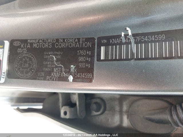 KIA dohc mpi nu 2015 KNAFX4A67F5434599 Image 9