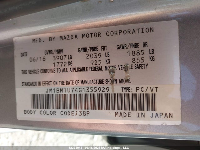 JM1BM1U74G1355929 Mazda pe