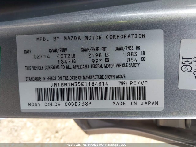 JM1BM1M35E1184814 Mazda py