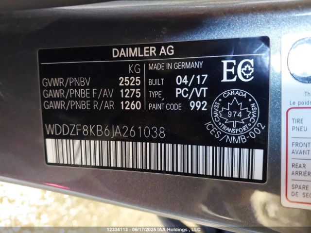 WDDZF8KB6JA261038 Mercedes-Benz m177
