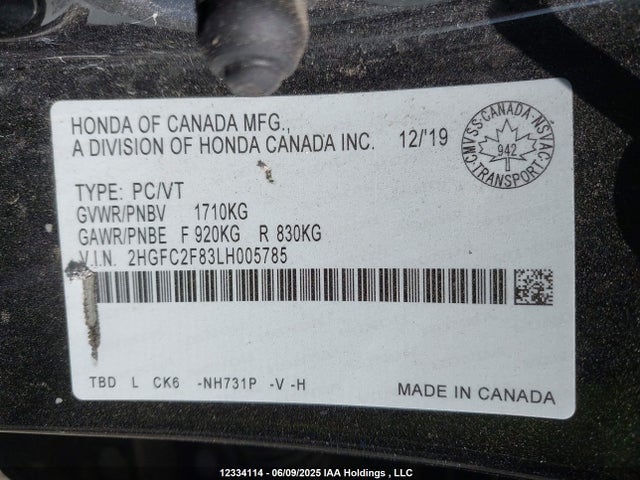 Honda k20c2 2020 2HGFC2F83LH005785 Image 18