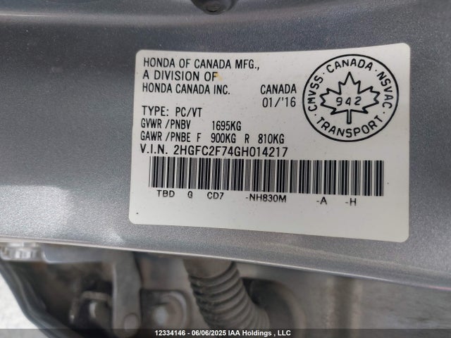 2HGFC2F74GH014217 Honda k20c2