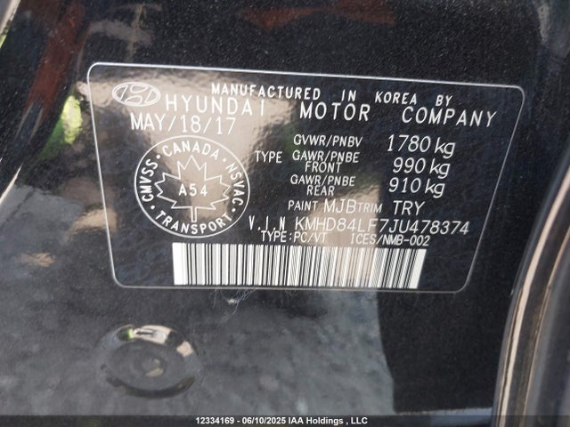 KMHD84LF7JU478374 Hyundai mpi nu