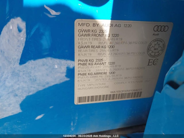 WA1EECF33M1064277 Audi 45 tfsi 2.0t