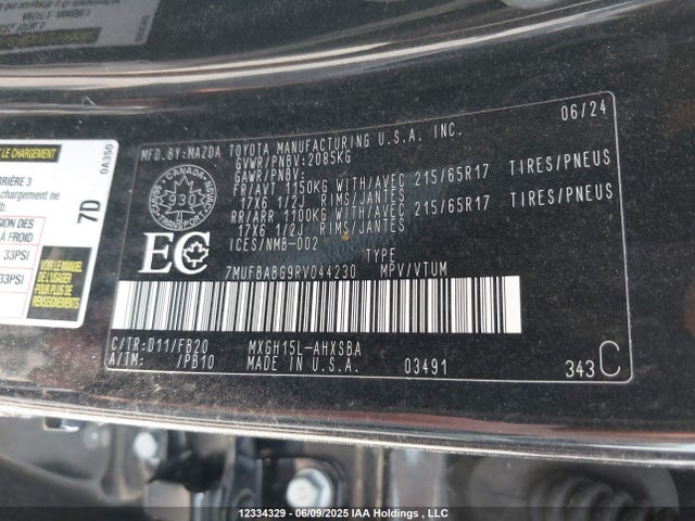 7MUFBABG9RV044230 Toyota m20a-fxs