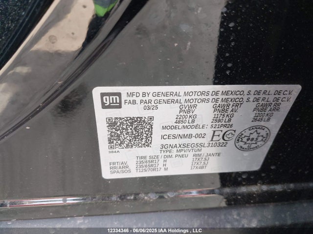 3GNAXSEG5SL310322 Chevrolet Equinox Activ