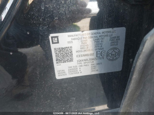 1GKKNRLS5MZ177578 GMC lgx