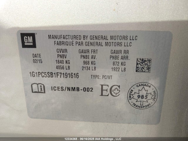 1G1PC5SB1F7191616 Chevrolet LUV