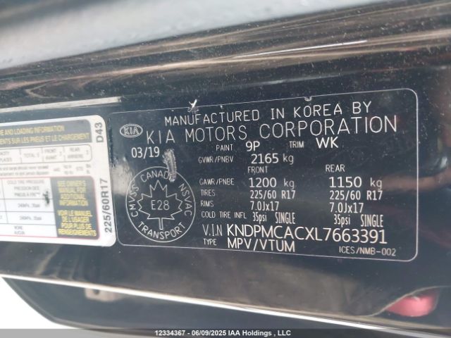 KNDPMCACXL7663391 KIA Sportage Lx