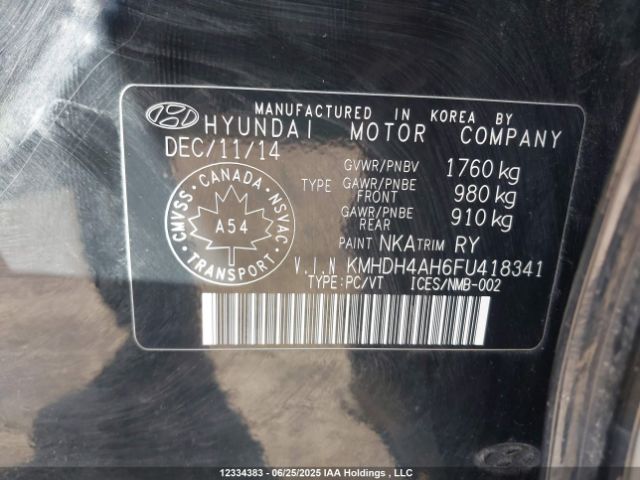 KMHDH4AH6FU418341 Hyundai dohc gdi nu