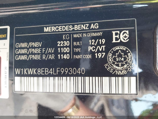 W1KWK8EB4LF993040 Mercedes-Benz m264