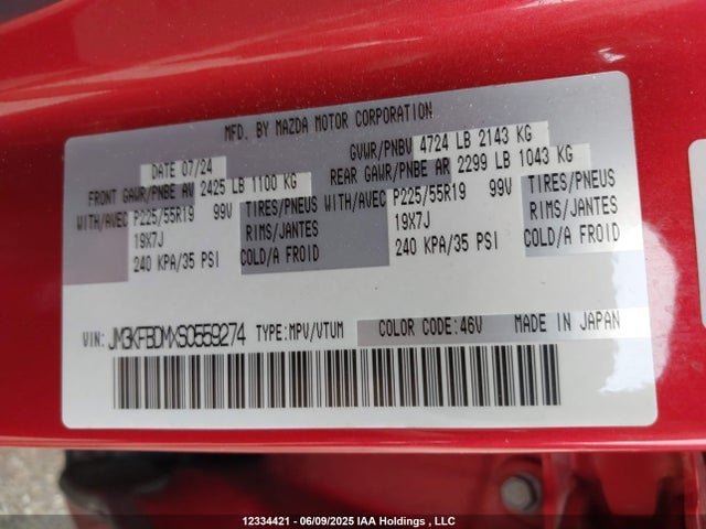 JM3KFBDMXS0559274 Mazda py cylinder deactiviation